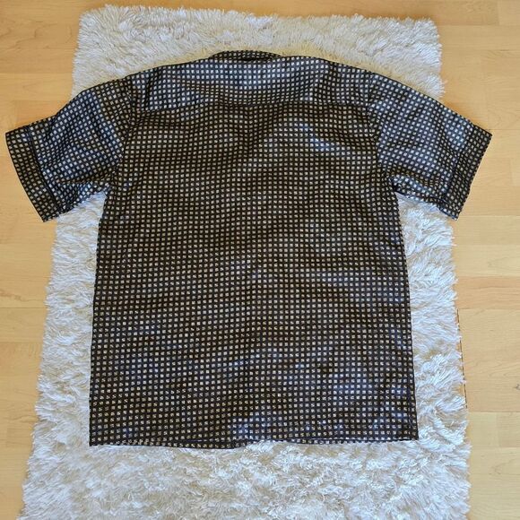 ROBERT LOUIS Men's Black and Gold Checkered Pijama Set Size Large Silk Blend - Picture 5 of 8